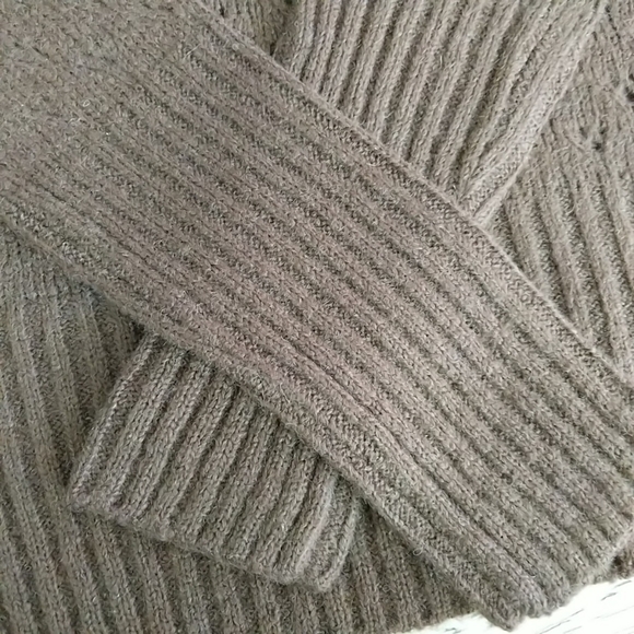 Jacob Connexion Brown Pointelle Cowl Neck Wool Sweater - Picture 3 of 6